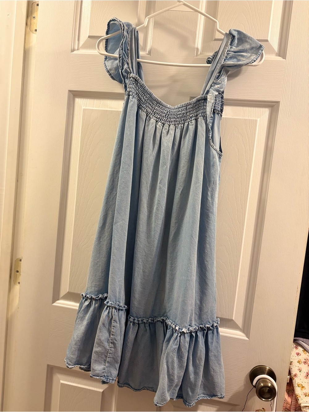 Light Wash Ruffle Strap Sundress large - Picture 2 of 4